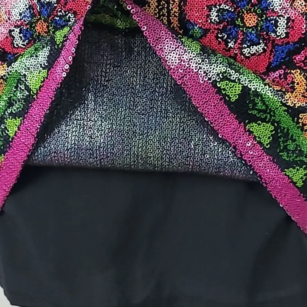 Free People Tangier Floral Boho-chic Sequins Sleeveless Mini Dress. Size XS